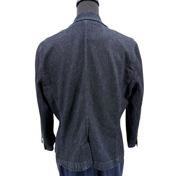 Lauren‎ Jeans Co Women's Denim Blazer Jacket Embroidered Logo 90s Y2K  Large - Picture 6 of 10